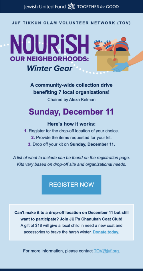 Banner Image for JUF Nourish Our Neighborhood: Winter Gear Collection Drive
