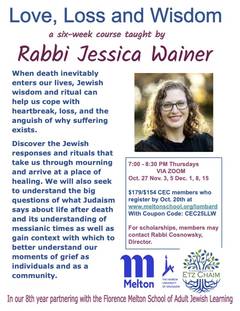 Banner Image for Melton class: Love, Loss and Wisdom - Rabbi Wainer