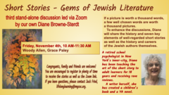 Banner Image for Short Story- Jewish Gems of Literature with Diane Browne-Sterdt November 4